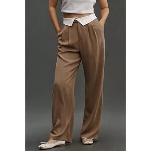 Reformation Stevie Wide Leg Trousers Mushroom Mushroom Tencel Lyocell Size 4